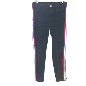 “Forever 21” black jeans with stripes. Size: 28